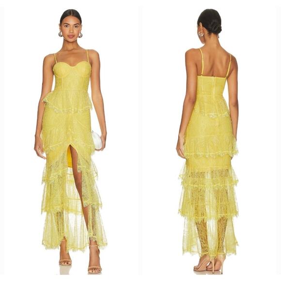 Majorelle Zelda Fitz Gown in Lemon Yellow size XS - Picture 1 of 8